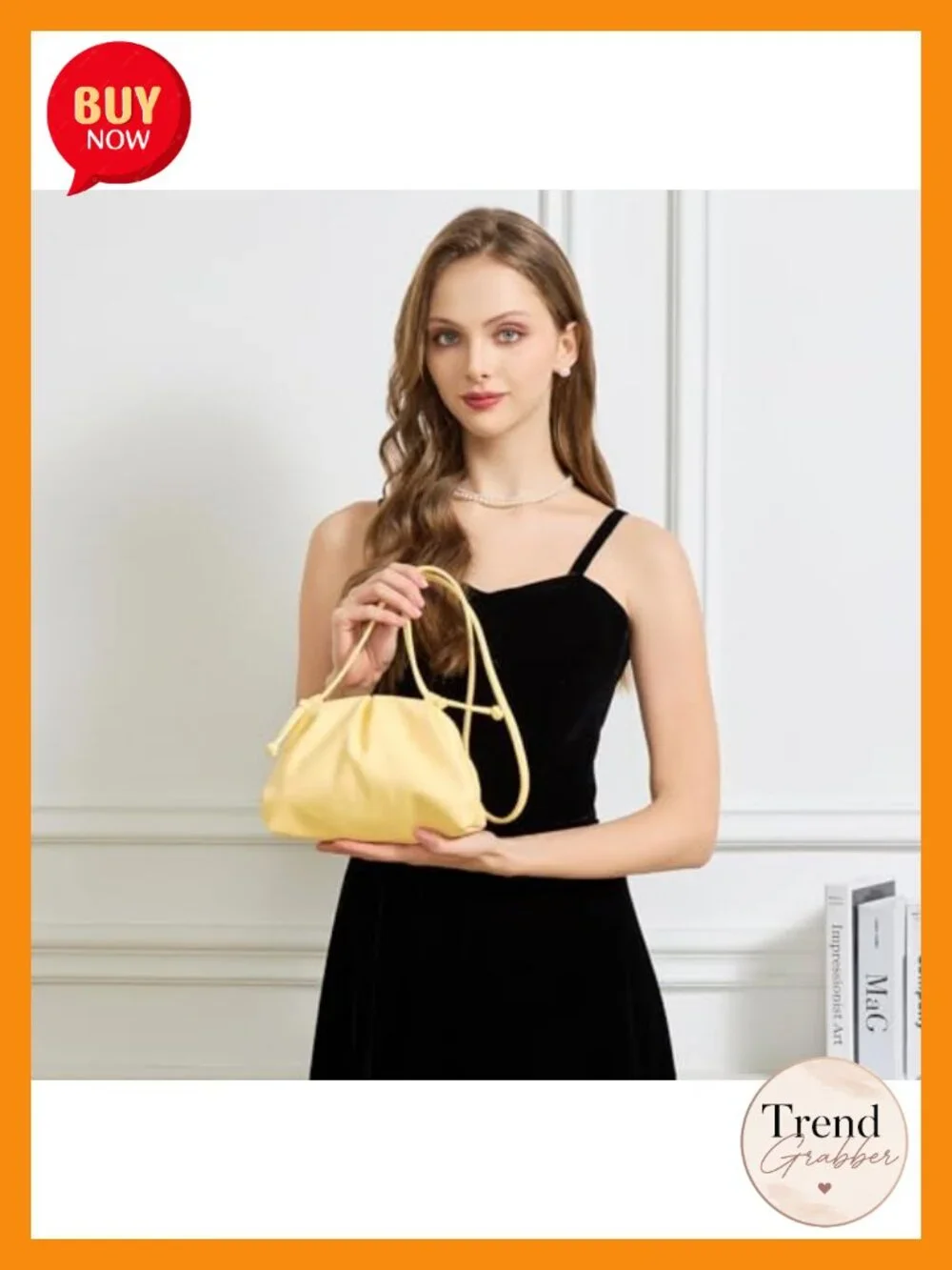 Dressy Pleated Vegan Leather Clutch Purse Super Soft Cloud Dumpling Clutch Bag
